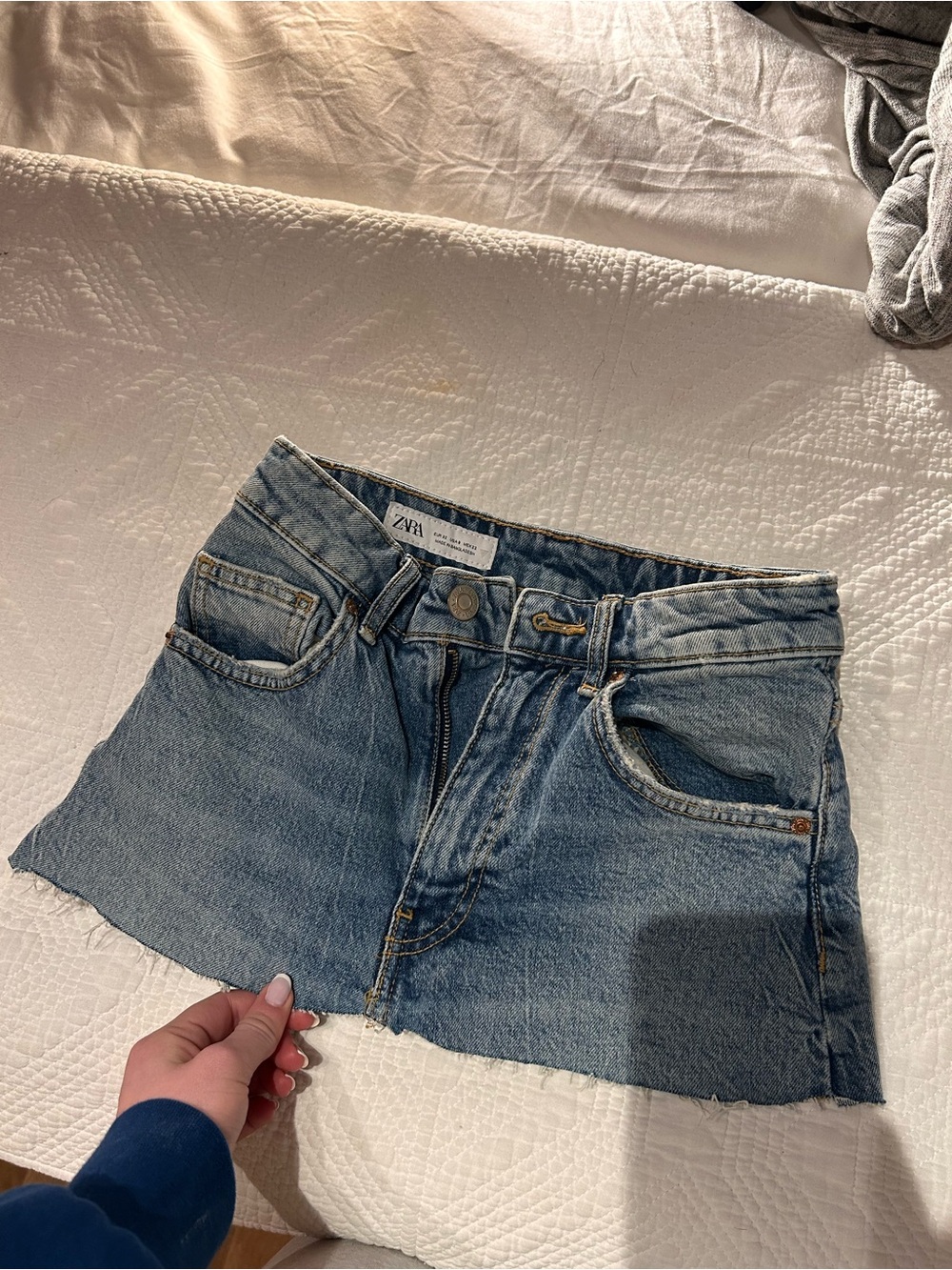 Zara Light Blue Denim Mini Skirt